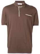 Brunello Cucinelli Contrast Trim Polo Shirt - Brown