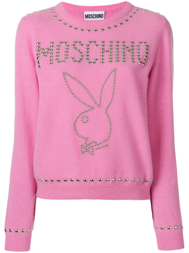 Moschino Playboy Studded Sweater - Pink & Purple