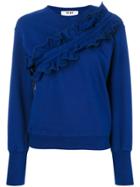 Msgm Ruffled Sweatshirt - Blue