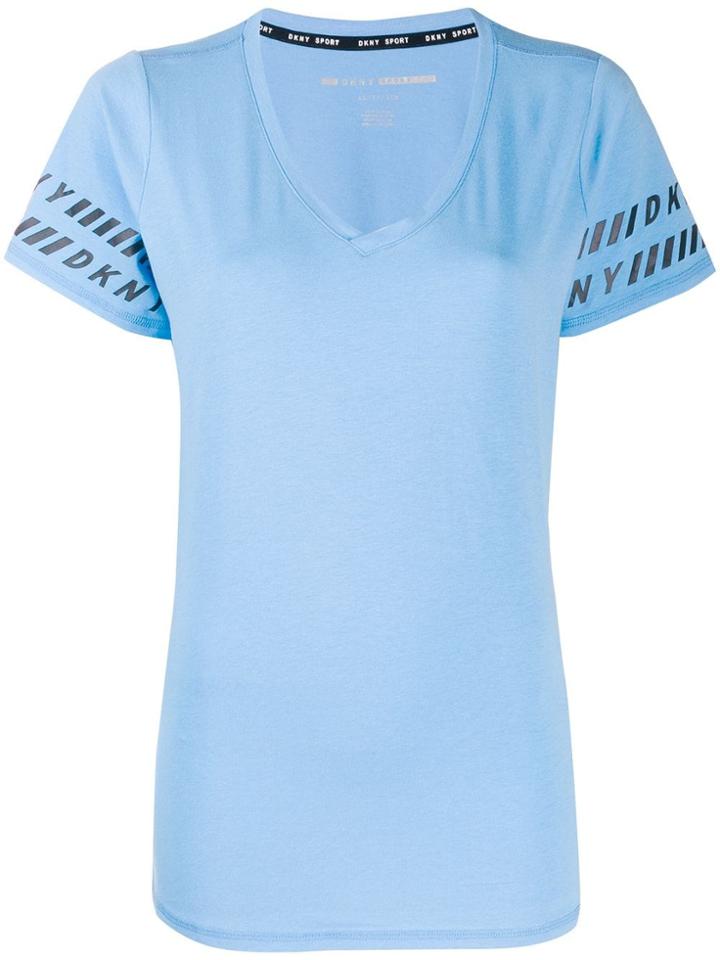 Dkny Logo Trim T-shirt - Blue
