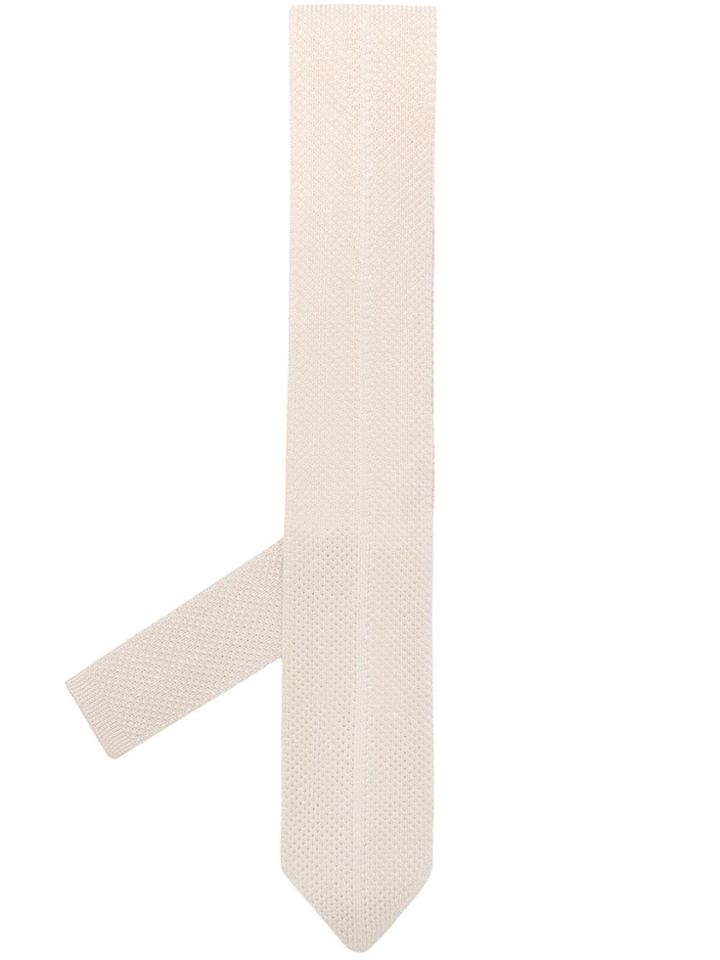Ermenegildo Zegna Intarsia Knit Tie - Neutrals