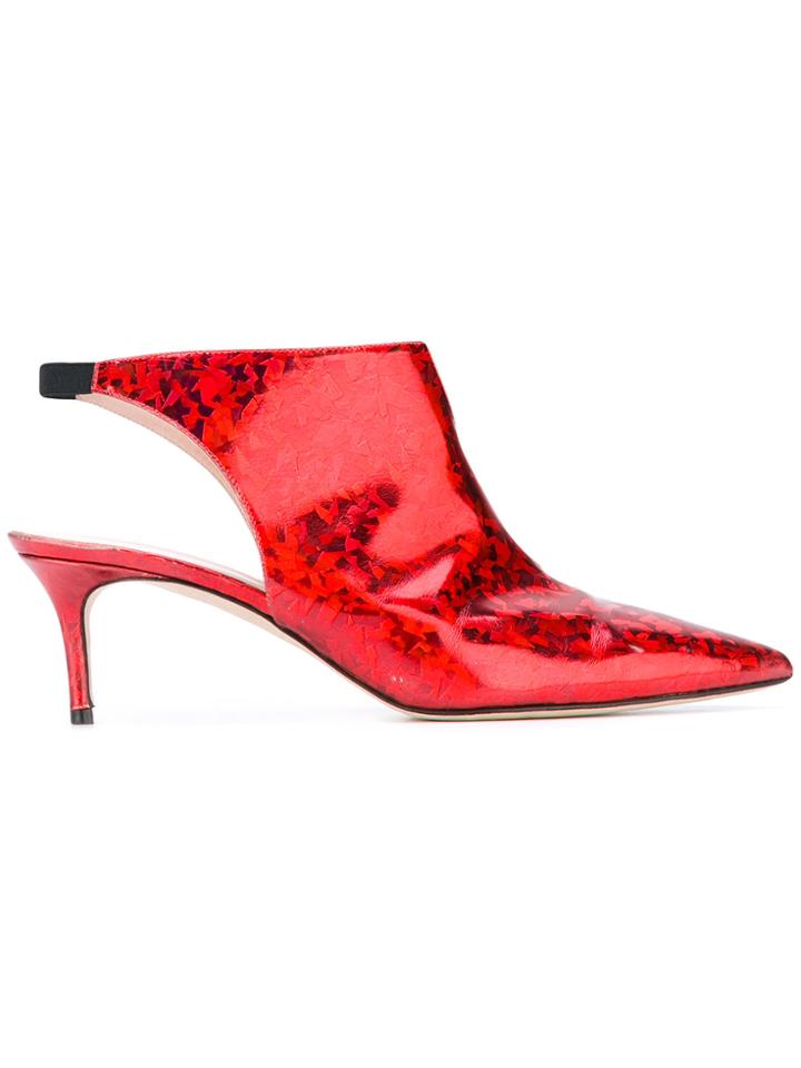 Christopher Kane Foil Cut Out Slingback - Red