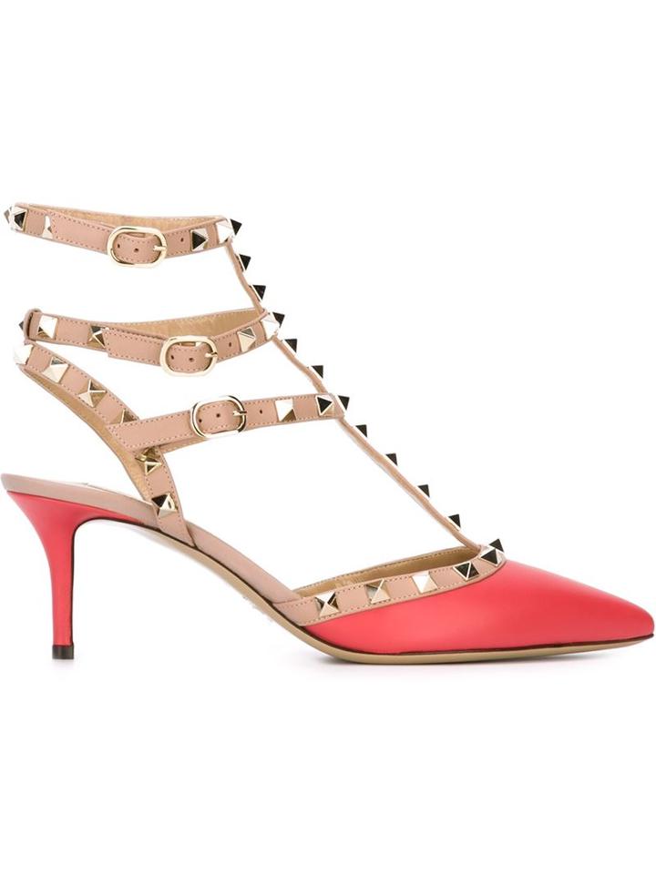 Valentino Garavani Rockstud Pumps, Women's, Size: 40, Nude/neutrals, Leather/metallic Fibre
