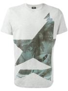 Diesel Printed Motif T-shirt, Men's, Size: Xxl, Grey, Cotton