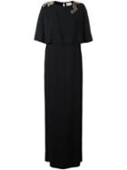 Lanvin Embellished Stone Maxi Dress, Women's, Size: 38, Black, Silk/acetate/viscose