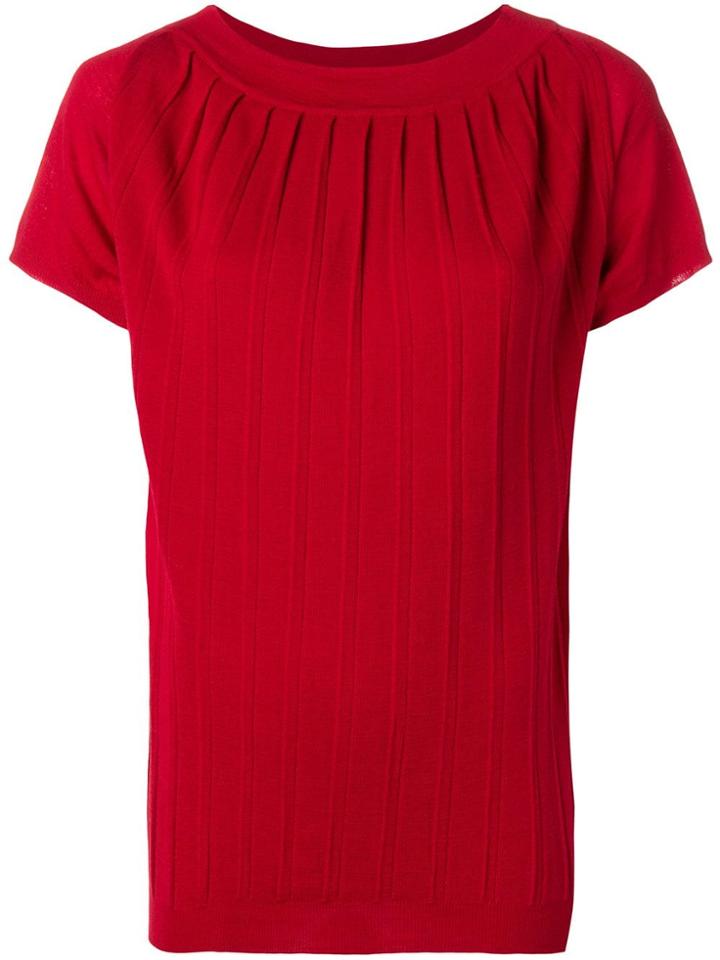 Sottomettimi Pleated Knit Top - Red