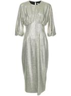 Emilia Wickstead Metallic Puff Sleeve Dress - Silver