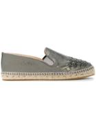 Bottega Veneta Argento Antique Intrecciato Calf Gala Espadrille - Grey