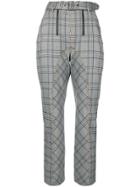 Self-portrait Plaid Tailored Trousers - Grey