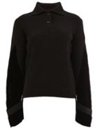 Sacai Velvet Sleeve Jumper, Women's, Size: 4, Black, Cupro/rayon/wool
