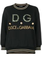Dolce & Gabbana Embellished Logo Sweatshirt - Black