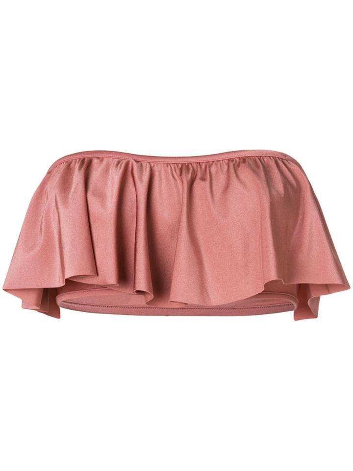 Love Stories Ruffle Bandeau Bikini Top - Pink & Purple