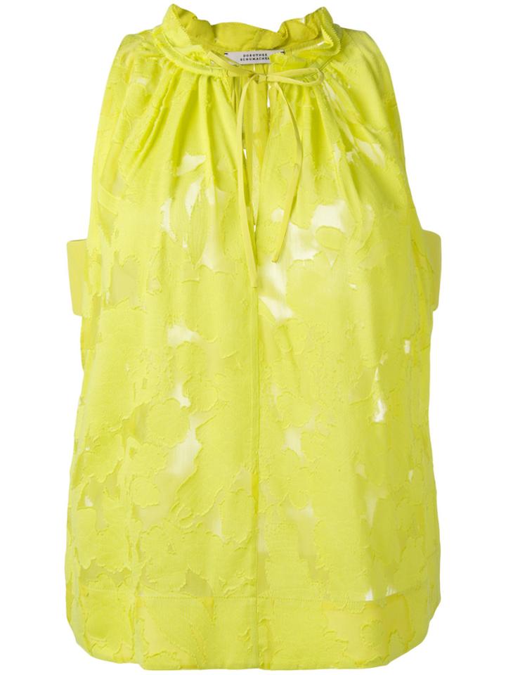 Dorothee Schumacher Lace Sheer Blouse - Yellow & Orange