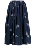 Local Floral Embroidered Skirt - Blue