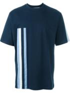 Msgm Stripe Detail T-shirt, Men's, Size: Medium, Blue, Cotton