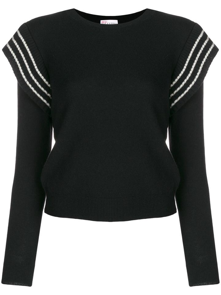 Red Valentino Ruffle Detail Sweater - Black