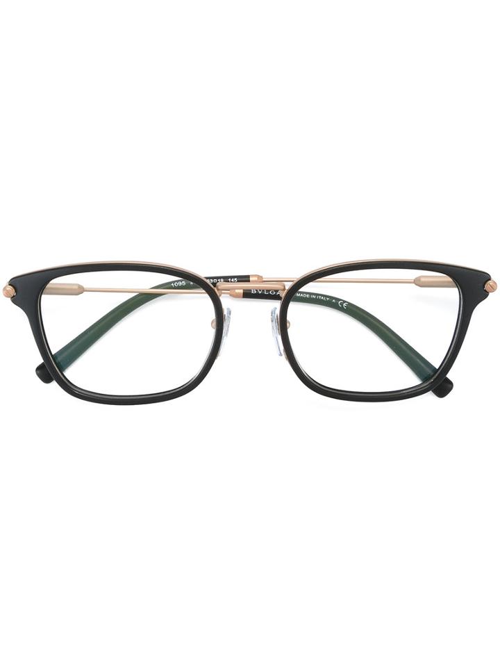 Bulgari - Square Frame Glasses - Women - Acetate/metal - 53, Black, Acetate/metal