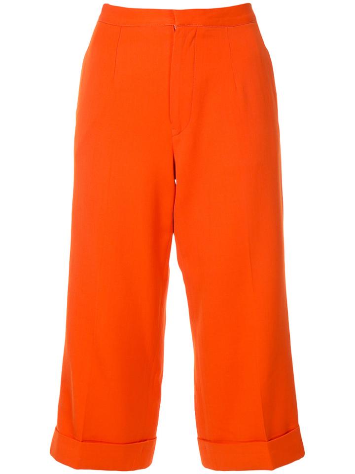 Yohji Yamamoto Vintage Cropped Straight Trousers - Yellow & Orange