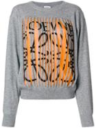 Loewe Cut Detail Sweater - Grey