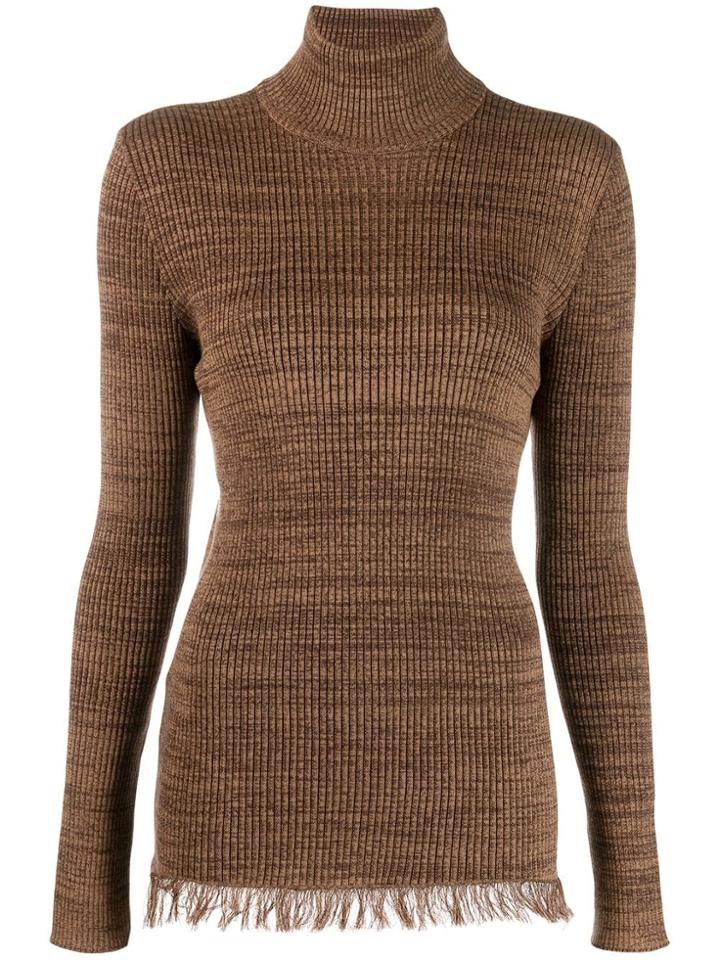 Marni Frayed Hem Jumper - Brown