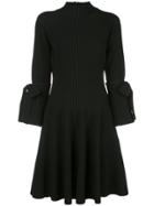 Carolina Herrera Tie-cuff Ribbed Knit Dress - Black