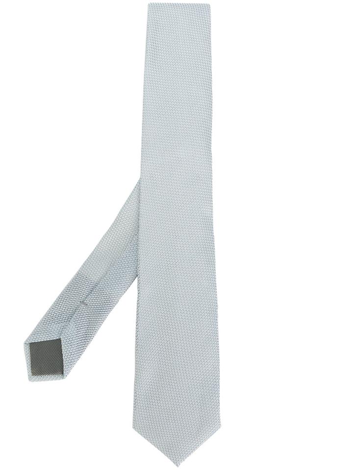 Dell'oglio Slim Knitted Tie - White