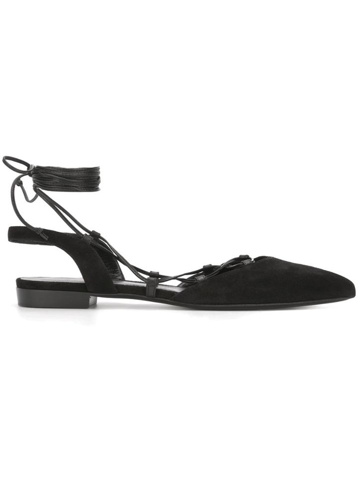 Saint Laurent Tied Closed Toe Sandals - Black