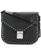 Mcm - Studded Satchel Bag - Women - Leather/suede - One Size, Black, Leather/suede