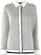 Giorgio Armani - Stripe Stitched Shirt - Women - Cotton/polyester - 48, Women's, White, Cotton/polyester
