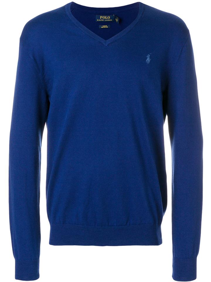 Polo Ralph Lauren Knit V-neck Sweater - Blue