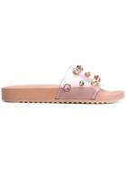 Sophia Webster Dina Crystal Slides - Nude & Neutrals