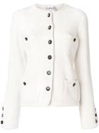 Chanel Vintage Softly Textured Collarless Jacket - White