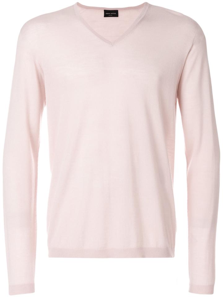 Roberto Collina V-neck Sweater - Pink & Purple