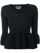Boutique Moschino V-neck Jumper, Women's, Size: 42, Black, Virgin Wool