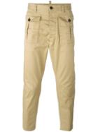 Dsquared2 Tapered Cargo Trousers, Men's, Size: 50, Nude/neutrals, Cotton/spandex/elastane