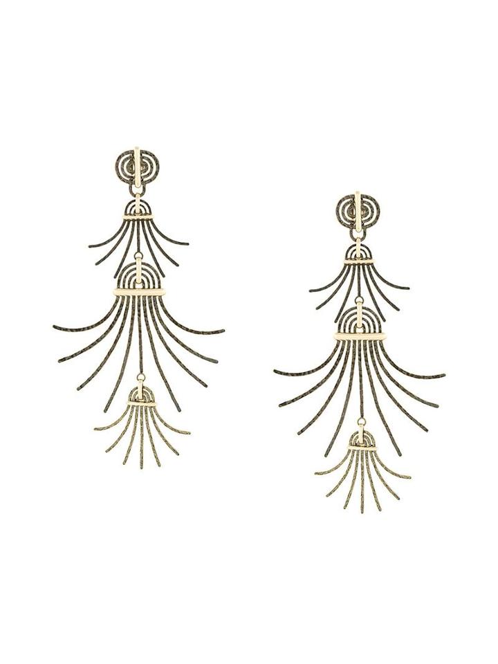 Lanvin Spiral Spread Drop Earrings, Women's, Metallic