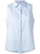 P.a.r.o.s.h. Sleeveless Boxy Shirt, Blue, Cotton/spandex/elastane