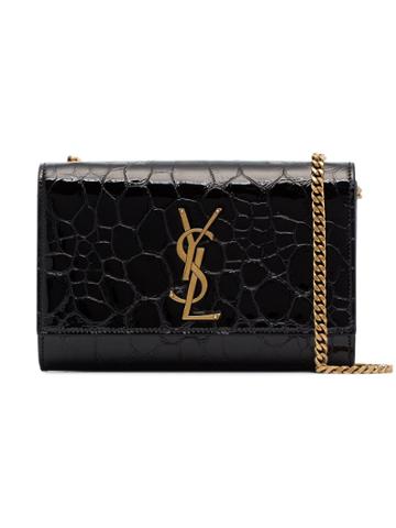 Saint Laurent Slp Kate Sml Mcroc W Gld Chn - Black