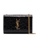Saint Laurent Slp Kate Sml Mcroc W Gld Chn - Black