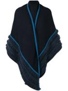 Antonia Zander Shawl With Fringe Detailing - Blue