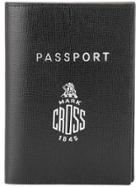 Mark Cross Logo Print Passport Cover - Black