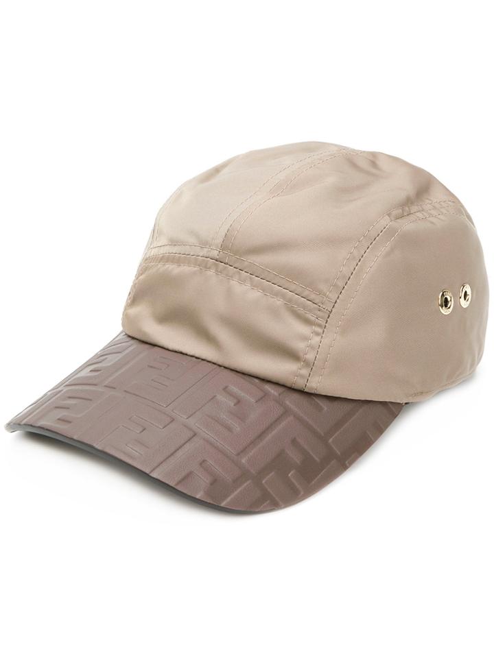 Fendi Logo Embossed Cap - Brown