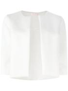 P.a.r.o.s.h. Cropped Boxy Fit Jacket, Women's, Size: M, White, Polyurethane/modal