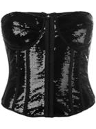 Tom Ford - Sleeveless Sequin Corset - Women - Silk/polyamide/spandex/elastane/pvc - 42, Black, Silk/polyamide/spandex/elastane/pvc