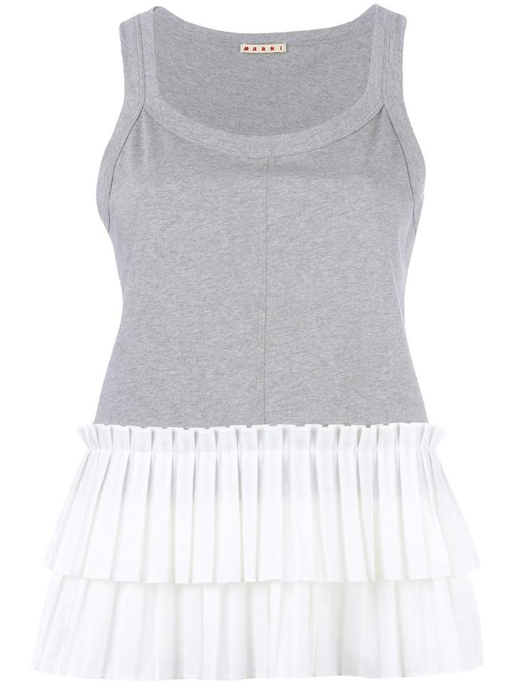 Marni Pleated Tank Top, Women's, Size: 42, Grey, Cotton