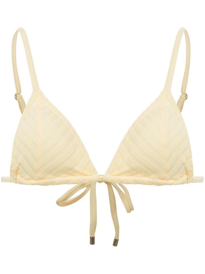 Peony Striped Bikini Top - Yellow