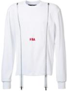 Hood By Air Zipped Detailing Sweatshirt, Men's, Size: Small, White, Cotton/spandex/elastane