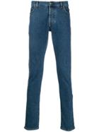 Balmain Logo Patch Skinny Jeans - Blue