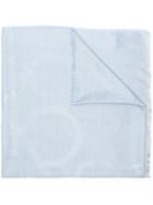 Salvatore Ferragamo Logo Print Shawl - Blue