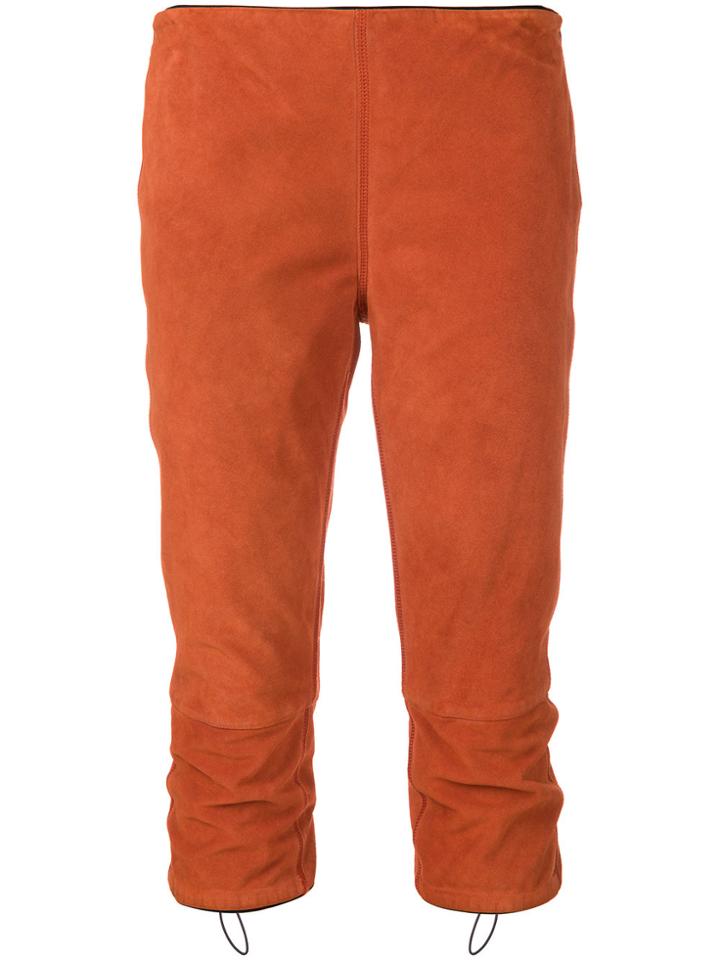 Prada Vintage Cropped Fitted Trousers - Yellow & Orange